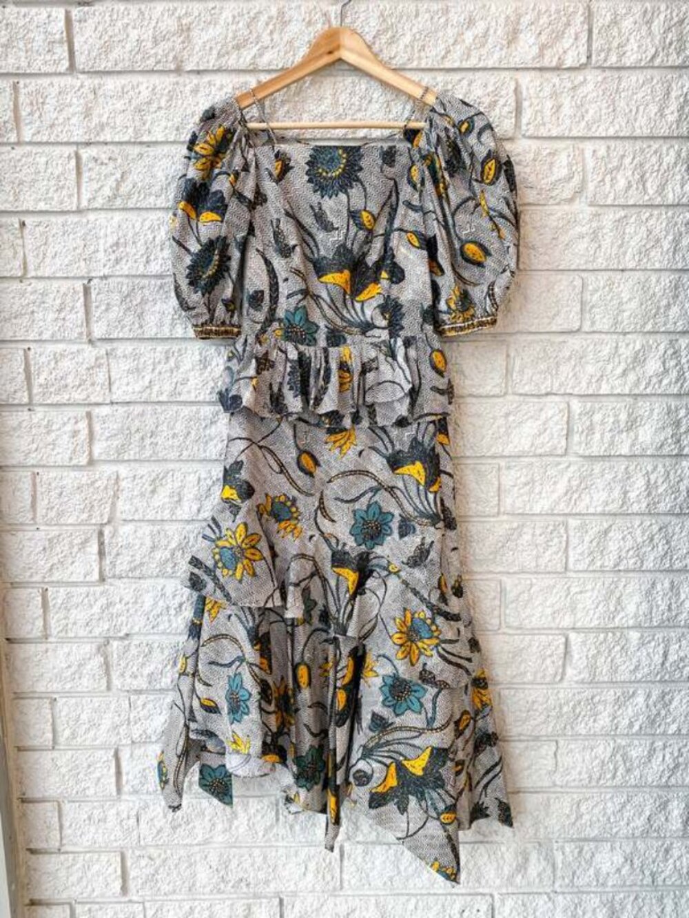 Ulla Johnson MARIE Midi Dress Tie Back Ruffle Tiered Floral Handkerchief Maxi - Picture 14 of 15